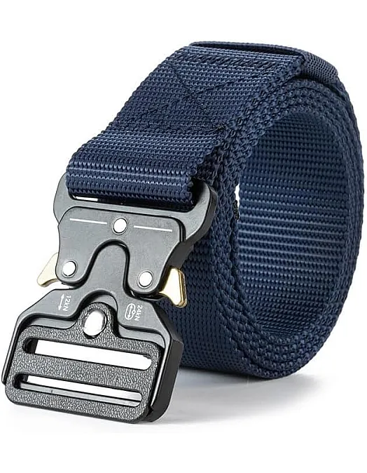 Motevia Men's Tactical Canvas Belt One Size Adjustable Eish Belt with Metal Buckle