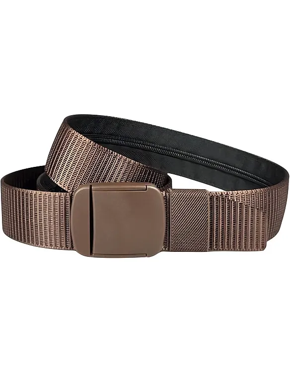 Qaish Men's Belt - Smart Hidden Zipper Secret Pocket - Adjustable Non-Metal Money Holder Belt - Perfect for Travel, Work, Daily Life and Trips