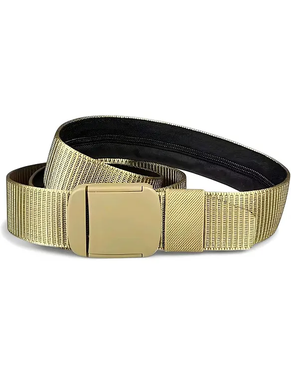 Qaish Men's Belt - Smart Hidden Zipper Secret Pocket - Adjustable Non-Metal Money Holder Belt - Perfect for Travel, Work, Daily Life and Trips