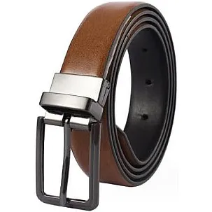 Reversible Leather Belt – Genuine Leather | Adjustable & Trim-to-Fit | Stylish 2-in-1 Design for Men & Women | 33-34mm (1.3") Wide | Versatile Dress & Casual Belt