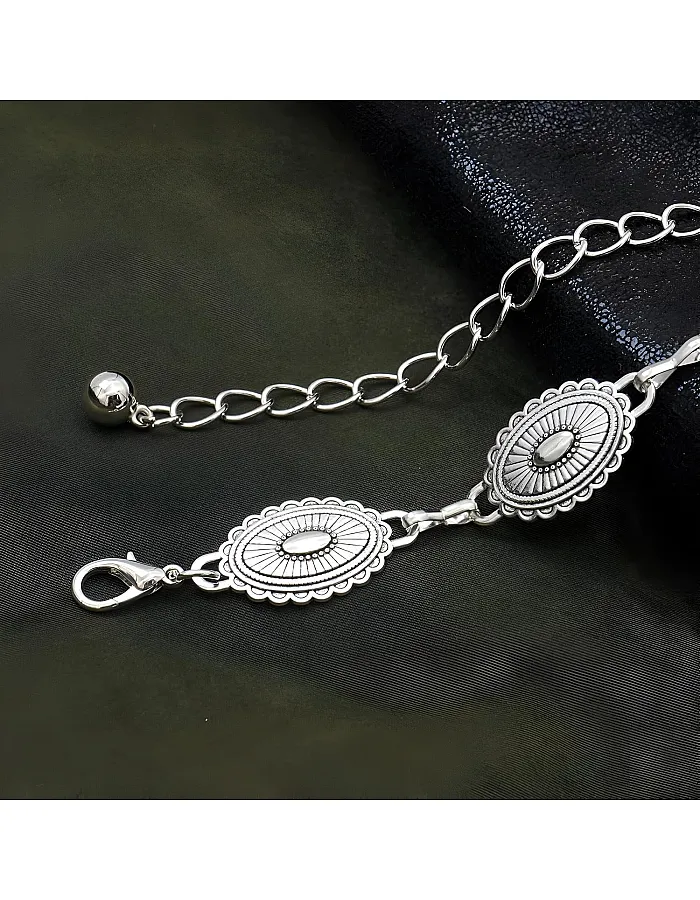 Boho Belt - Trendy Boho Belt for Women with Metal Waist Chain and Concho Accents, A Must-Have Accessory for Fashion-Forward Girls