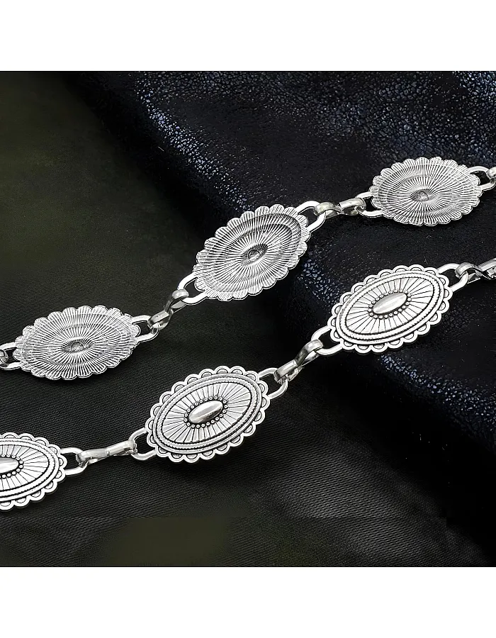 Boho Belt - Trendy Boho Belt for Women with Metal Waist Chain and Concho Accents, A Must-Have Accessory for Fashion-Forward Girls