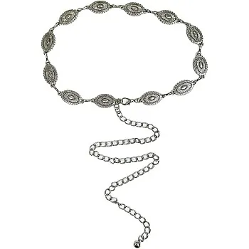 Boho Belt - Trendy Boho Belt for Women with Metal Waist Chain and Concho Accents, A Must-Have Accessory for Fashion-Forward Girls