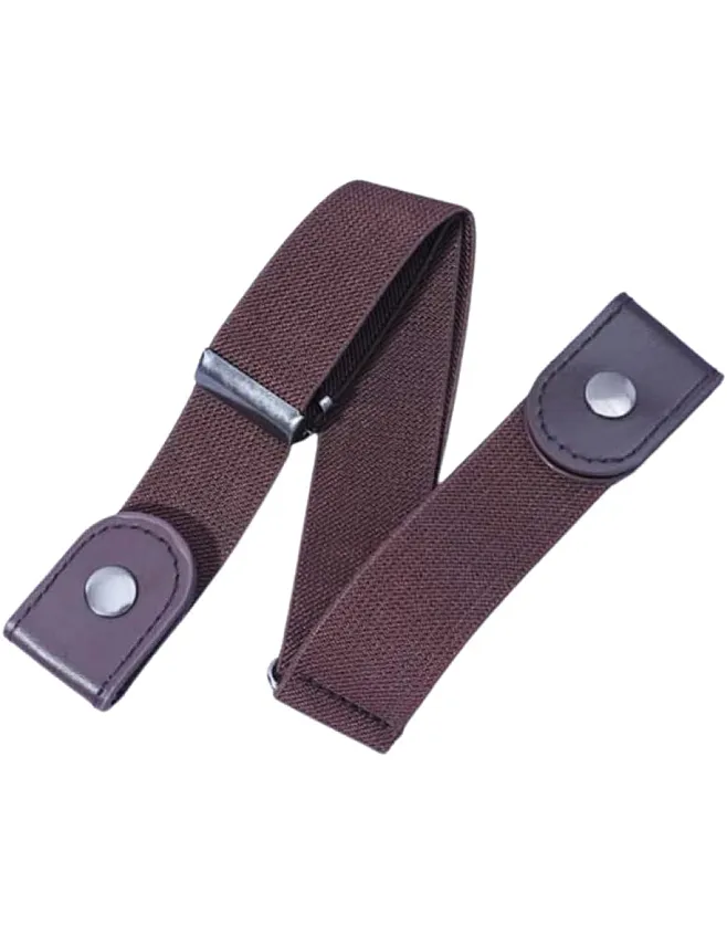 Buckle Free Elastic Belt for Jeans and Dresses, Adjustable Waist Belt for Men and Women (No Buckle) One Piece Color and Shape Change