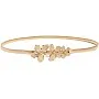 Elegant Metal Floral Waist Belt, Silver Tone Iron Alloy, Thin Stretch Design with Decorative Flower Buckle for Dresses and Casual Wear