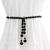 FAIRYGATE Black Belt Pearl Bead Women's Waist Belts Wedding Adjustable Pearl Chain for Dress Gown Fashion Accessories for Casual & Party Wear A3817
