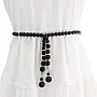 FAIRYGATE Black Belt Pearl Bead Women's Waist Belts Wedding Adjustable Pearl Chain for Dress Gown Fashion Accessories for Casual & Party Wear A3817