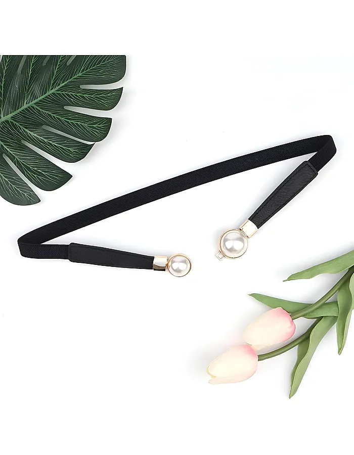 Flexible Dress Belt - Women’s Elastic Waistband with Metal Hook Buckle for Effortless Style and All-Day Comfort