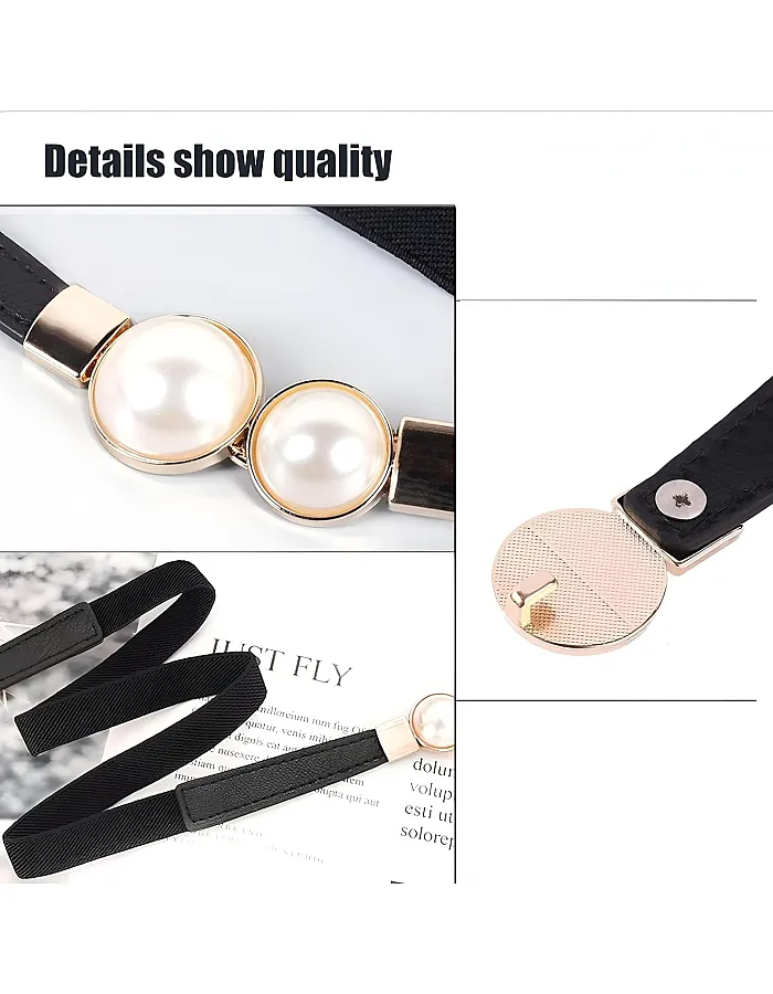 Flexible Dress Belt - Women’s Elastic Waistband with Metal Hook Buckle for Effortless Style and All-Day Comfort