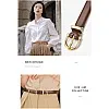 GQ Women Leather Belt for Jeans Pants Fashion Ladies Skinny Faux Leather Dress Belt(Brown)