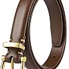 GQ Women Leather Belt for Jeans Pants Fashion Ladies Skinny Faux Leather Dress Belt(Brown)