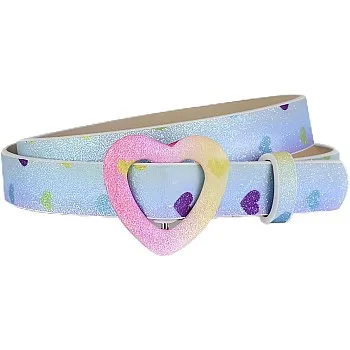 Heart Shape Belt - Adjustable PU Leather Waist Belt with Elegant Heart Buckle for Girls' Dresses, Jeans, and Pants, Perfect for Casual and Formal Outfits
