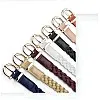 Jeans Pin Buckle Belt - Flat leather belt with sleek pin buckle and woven edge, tailored to complement slim-fit jeans effortlessly.