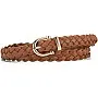 Jeans Pin Buckle Belt - Flat leather belt with sleek pin buckle and woven edge, tailored to complement slim-fit jeans effortlessly.
