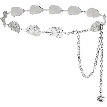 Waist Chain - Elegant multilayer adjustable metal belt for women adorned with daisy flower charms and shiny crystals, perfect for dresses, sweaters, jeans, and modern fashion styling.