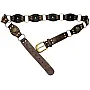 Wide Leather Belt - Trendy Accessory Featuring Metal Hook, Suitable for Fashion-Forward Women Seeking a Bold, Unique Look for Casual or Street Style Outfits