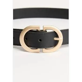 Women's Belt Set, Tan White Black, Gold Buckle, Leather Strap Set PU Leather -M82