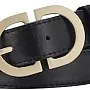 Women's Belt Set, Tan White Black, Gold Buckle, Leather Strap Set PU Leather -M82