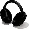 Foldable Hamburger Earmuffs - Unisex plush winter ear warmers in black, designed for maximum warmth, portability, and style during outdoor activities.