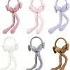 GNR Pack of 1 Piece Plush Winter Ear Muffs for Kids and Adults | Chu Chu Sound Fluffy Fur Ear Warmer for Winter | Adjustable Headband | Cute Bunny Design (Random Colors)