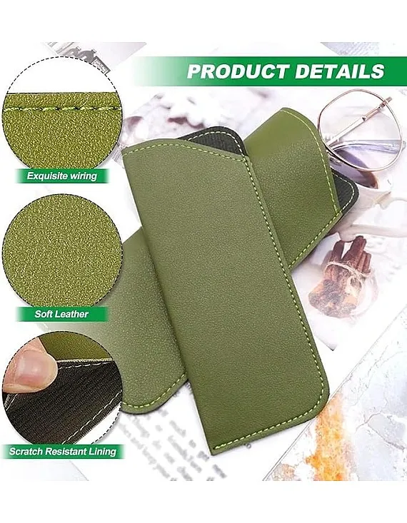 6 Pack Soft Leather Glasses Case,Portable Sunglasses Pouch, One Size