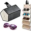 Pouch - Versatile Leather Sunglasses Storage Solution with Six Compartments for Hassle-Free Travel
