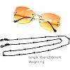 3PCS Eyeglass Chain Sunglass Strap Holder Reading Glass Cords Lanyard Beaded Necklace Chain Eyewear Retainer Chain Metal Long Necklace Fashion Accessories