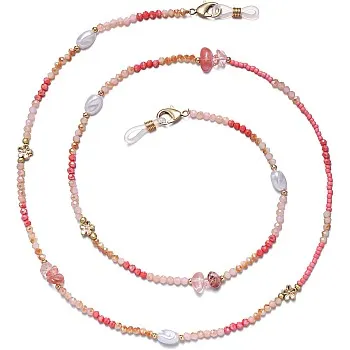 Glasses Chain for Women Eye Glasses Holders Around Neck Crystal Beaded Eyeglasses Strap Eyeglass Chain for Women