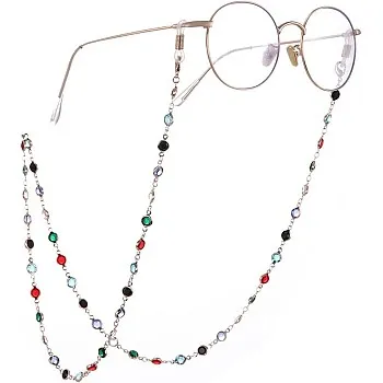 LIKGREAT Colorful Beaded Sunglasses Chain for Women Crystal Beads Eyeglass Chain Cord Eyewear Retainer