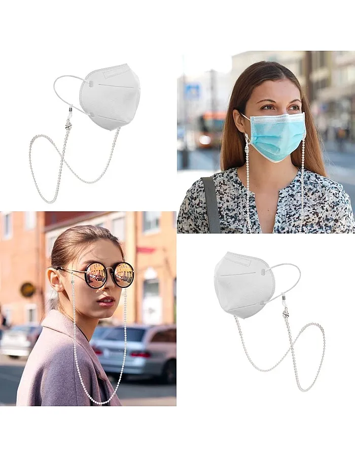 Vin beauty Glasses Chain, Pearl Eyeglass Chain, Beaded Eyeglass Chain Sunglasses Holder Strap, Eye Glass Holders Necklaces, Pearl Masks Chian for Women, White, One size