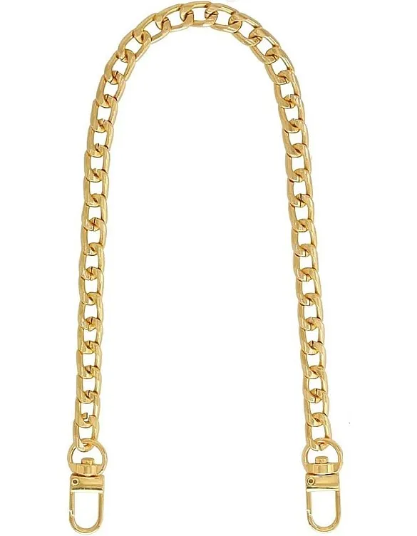 fashion mania Purse Chain Straps, Handbags Replacement Chain Strap with Buckles, Metal Strap for Women Purse Shoulder Crossbody Handbags Replacement, Decoration & DIY (Light Gold 15.75 Inch)
