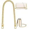 fashion mania Purse Chain Straps, Handbags Replacement Chain Strap with Buckles, Metal Strap for Women Purse Shoulder Crossbody Handbags Replacement, Decoration & DIY (Light Gold 15.75 Inch)
