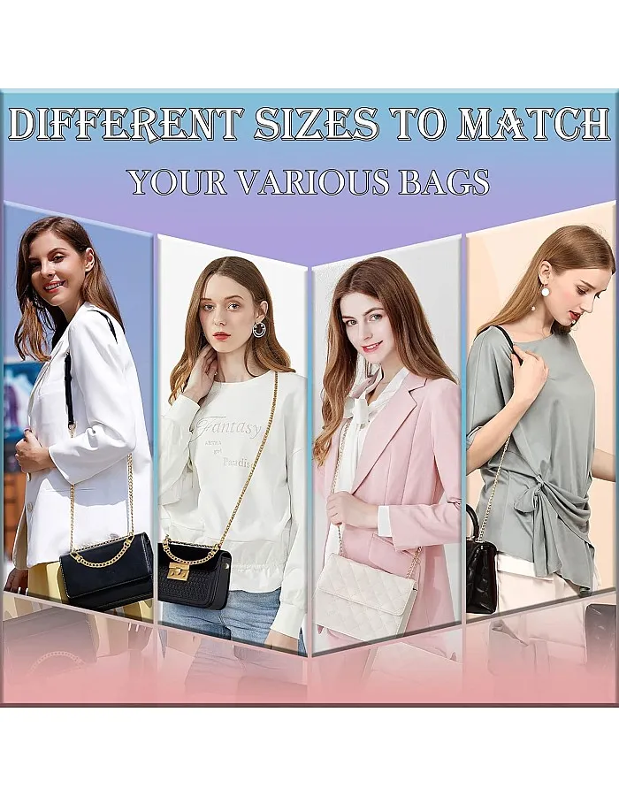 fashion mania Purse Chain Straps, Handbags Replacement Chain Strap with Buckles, Metal Strap for Women Purse Shoulder Crossbody Handbags Replacement, Decoration & DIY (Light Gold 15.75 Inch)