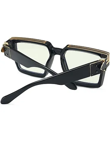 2020 Square Sunglasses Women Men Fashion Luxury Brand Sunglass Female UV400 Vintage Oversize Sun Glasses Women Sunglasses,black clear