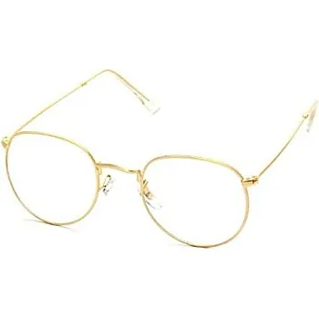 Computer Glasses Eyewear Frame Anti Blue Light Game Glasses Anti Glare Eyeglasses Frame Women Round Clear Lens Fake Glasses