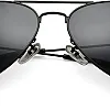 HJSTES Small Polarized Sunglasses Women Men Trendy Hexagonal Metal Frame Mirrored Lens UV Protection