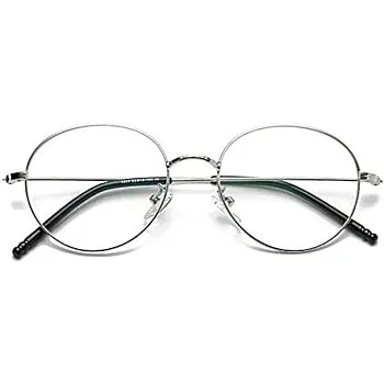 Men and women metal fashionable round frame glasses ultra-light thin legs Lens Eyeglasses