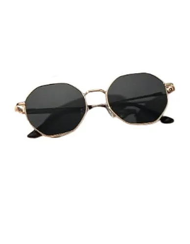 Women's Round Sunglasses Gold and Black Lens High Elegance and Durability - Full UV Protection