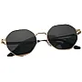 Women's Round Sunglasses Gold and Black Lens High Elegance and Durability - Full UV Protection