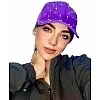 Purple Crystal Baseball Cap Fashion Sports Cap with Sparkly Beads for Women