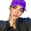 Purple Crystal Baseball Cap Fashion Sports Cap with Sparkly Beads for Women