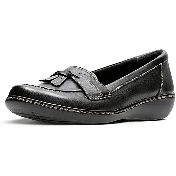 CLARKS Women's Ashland Bubble Slip-On Loafer, Black, 7.5 UK, Black, 7.5 UK Wide