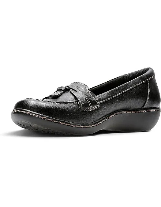 CLARKS Women's Ashland Bubble Slip-On Loafer, Black, 7.5 UK, Black, 7.5 UK Wide