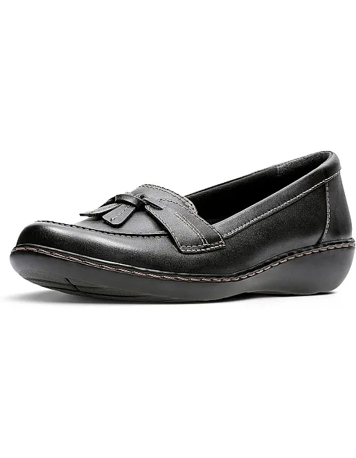 CLARKS Women's Ashland Bubble Slip-On Loafer, Black, 7.5 UK, Black, 7.5 UK Wide