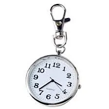 MySouq-Store 1PCs - Pop Stainless Steel Quartz Pocket Watch Cute Key Ring Chain New Gift New - Silver