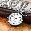 MySouq-Store 1PCs - Pop Stainless Steel Quartz Pocket Watch Cute Key Ring Chain New Gift New - Silver