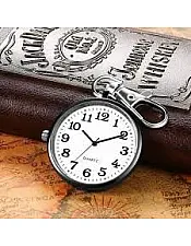 MySouq-Store 1PCs - Pop Stainless Steel Quartz Pocket Watch Cute Key Ring Chain New Gift New - Silver