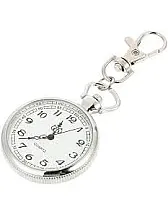 MySouq-Store 1PCs - Pop Stainless Steel Quartz Pocket Watch Cute Key Ring Chain New Gift New - Silver