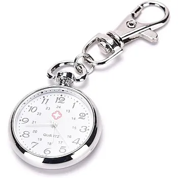 MySouq-Store 1PCs Pop Stainless Steel Quartz Pocket Watch Cute Key Ring Chain New Gift New