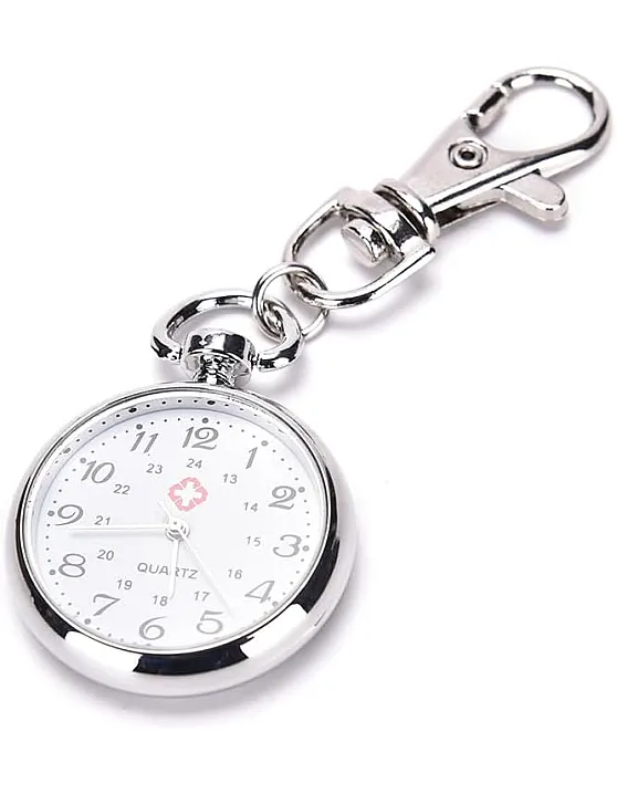 MySouq-Store 1PCs Pop Stainless Steel Quartz Pocket Watch Cute Key Ring Chain New Gift New